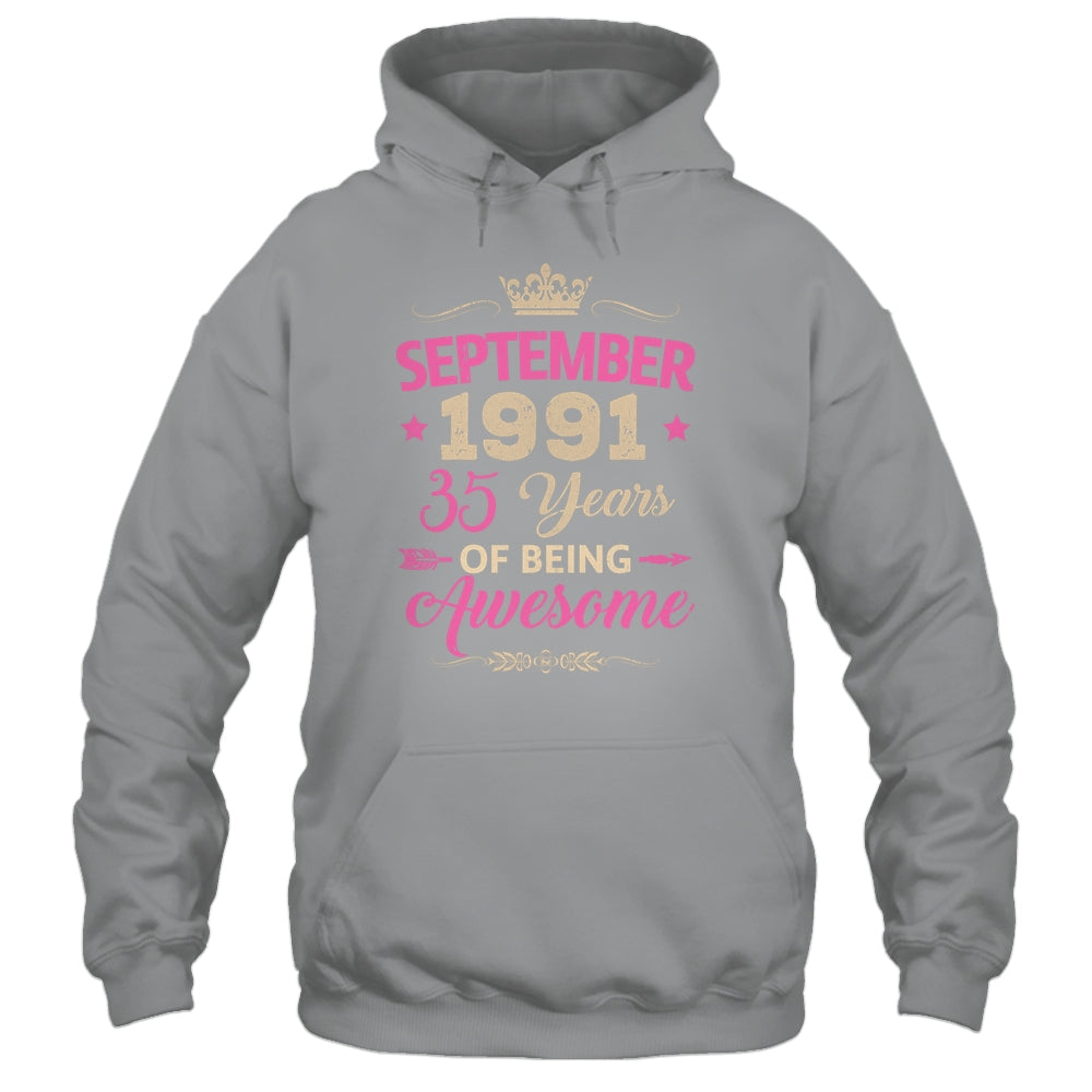 September 1991 35 Years Of Being Awesome Retro 35th Birthday Shirt & Tank Top | teecentury