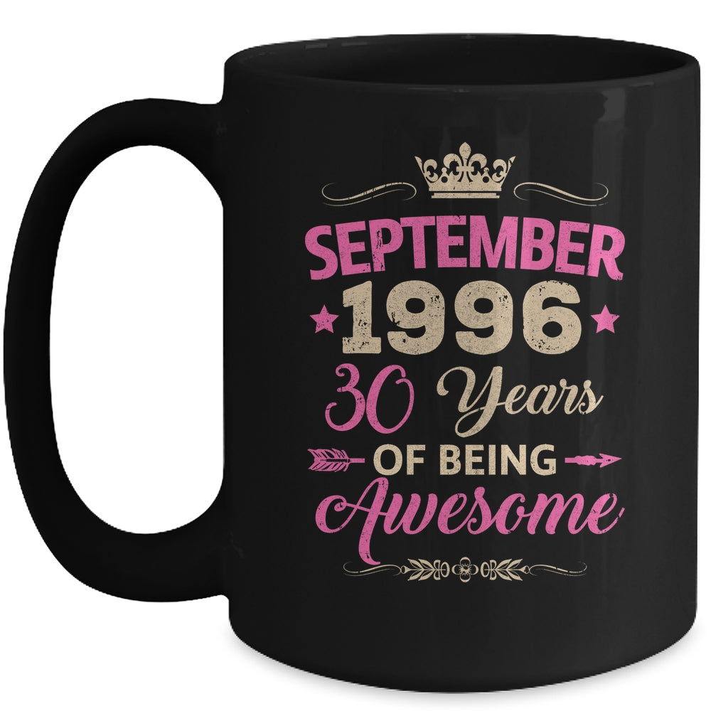 September 1996 30 Years Of Being Awesome Retro 30th Birthday Mug | teecentury