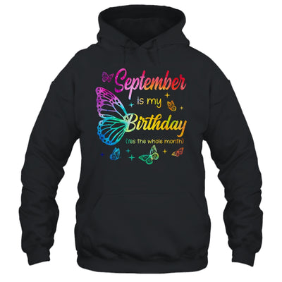 September Birthday For Women Girls Butterfly Tie Dye Theme Shirt & Tank Top | teecentury