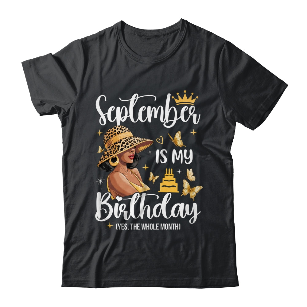 September Is My Birthday African American Woman Birthday Queen Shirt & Tank Top | teecentury