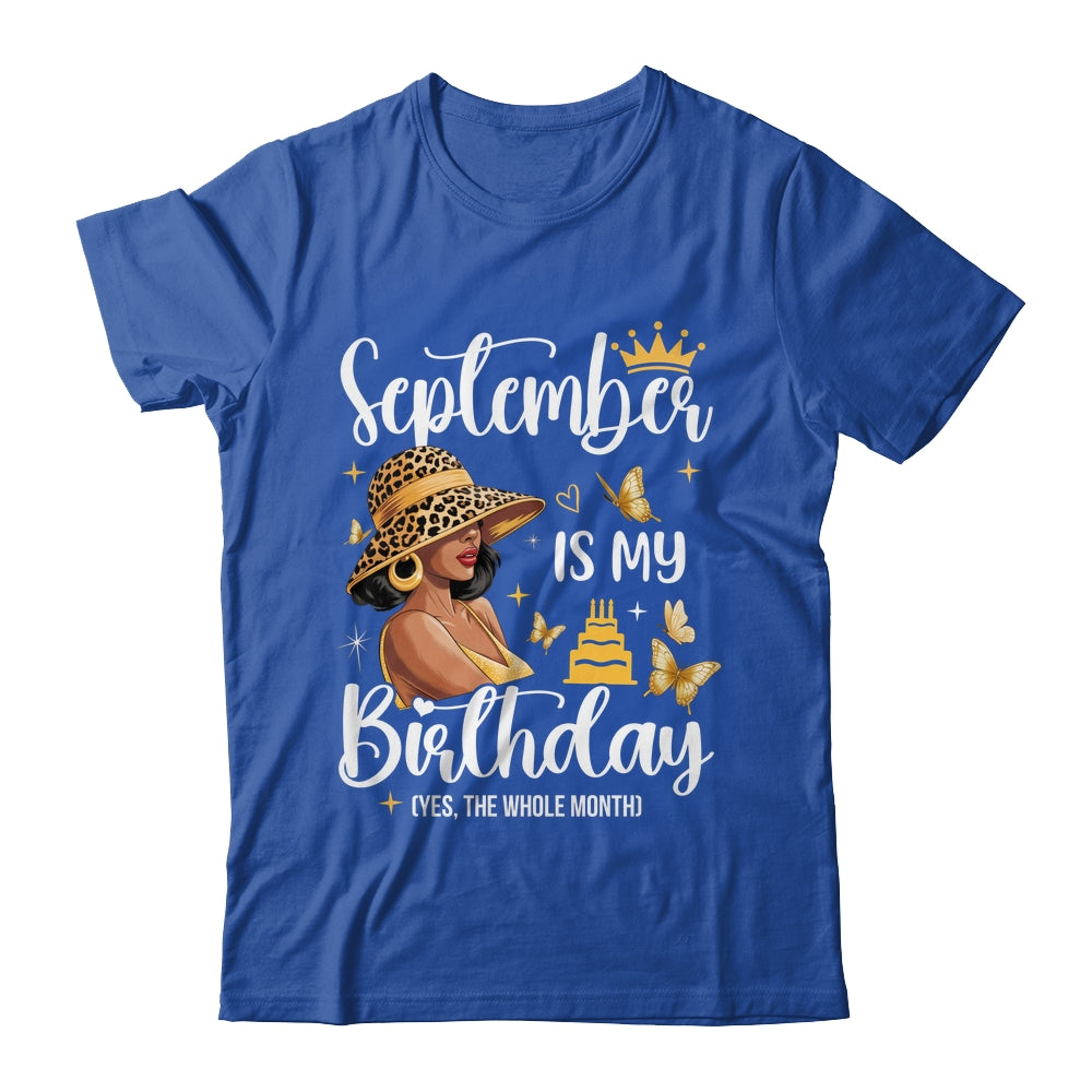 September Is My Birthday African American Woman Birthday Queen Shirt & Tank Top | teecentury