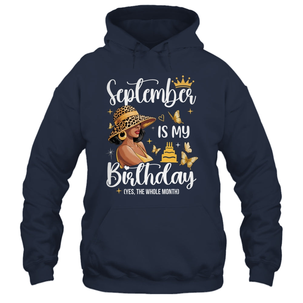 September Is My Birthday African American Woman Birthday Queen Shirt & Tank Top | teecentury