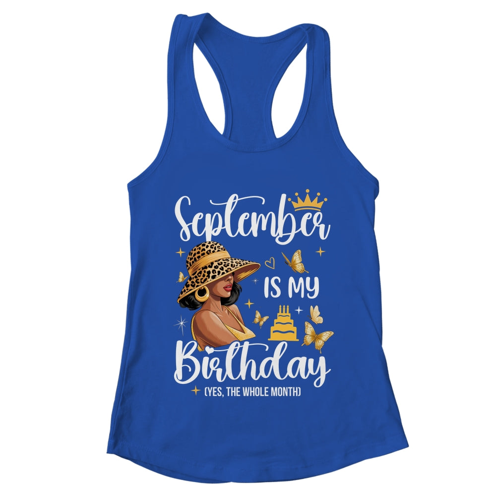 September Is My Birthday African American Woman Birthday Queen Shirt & Tank Top | teecentury