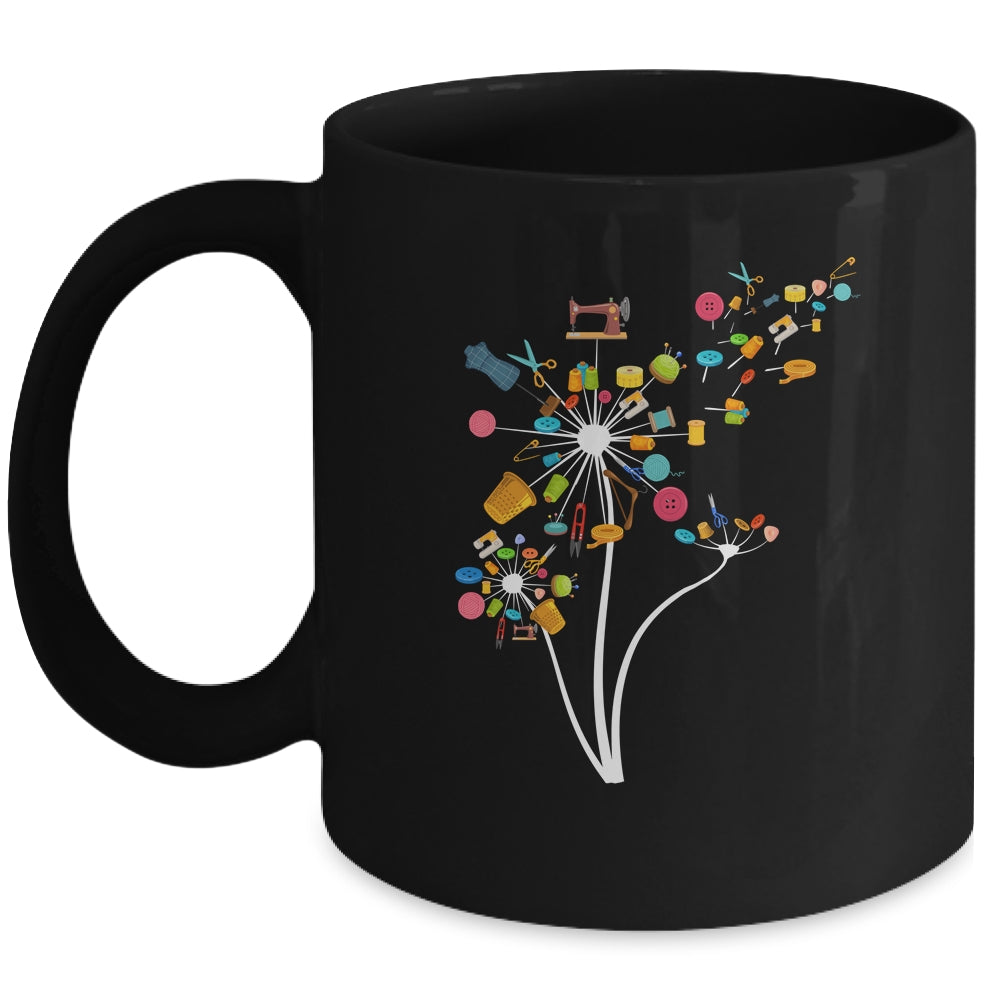 Sewing Quilting Design For Women Mom Dandelion Flowers Mug | teecentury