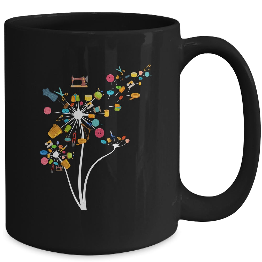 Sewing Quilting Design For Women Mom Dandelion Flowers Mug | teecentury