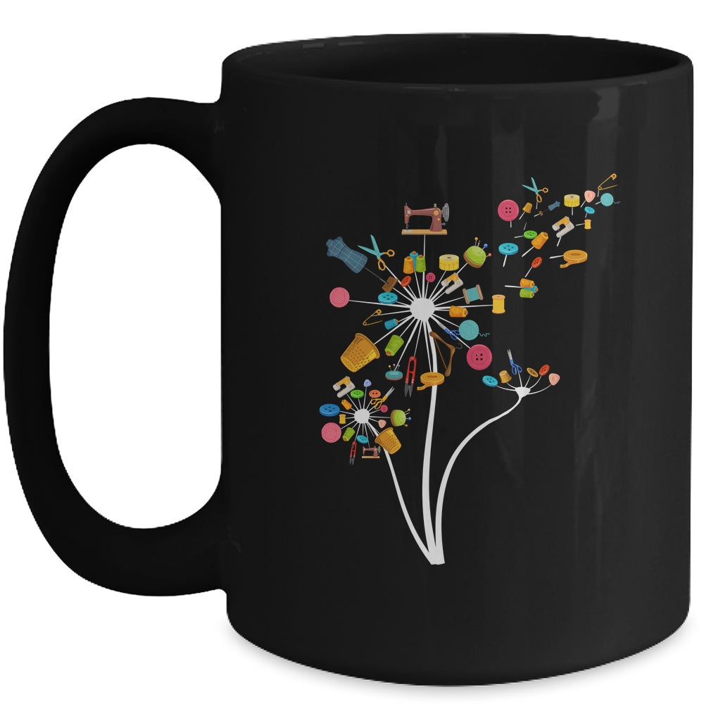 Sewing Quilting Design For Women Mom Dandelion Flowers Mug | teecentury