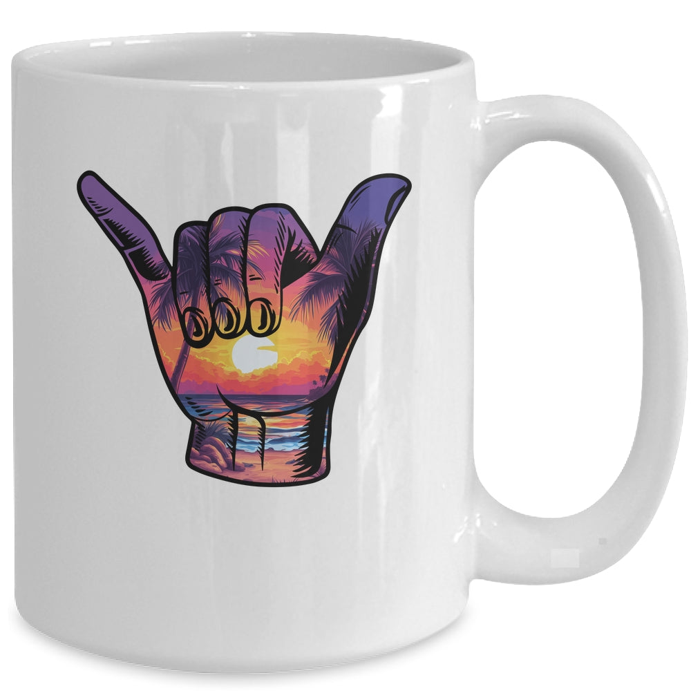 Shaka Hand Sign Aloha Surfing Surf Summer Vacation Beach Mug | teecentury