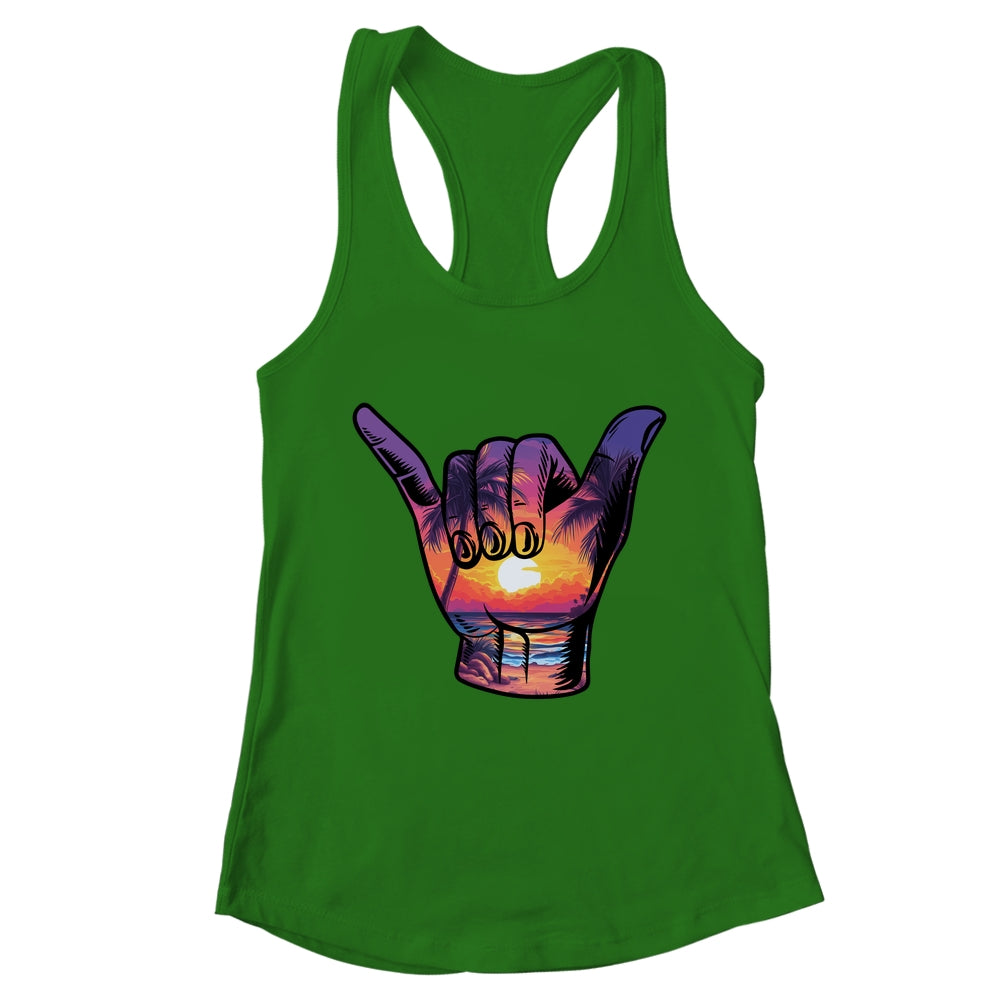 Shaka Hand Sign Aloha Surfing Surf Summer Vacation Beach Shirt & Tank Top | teecentury