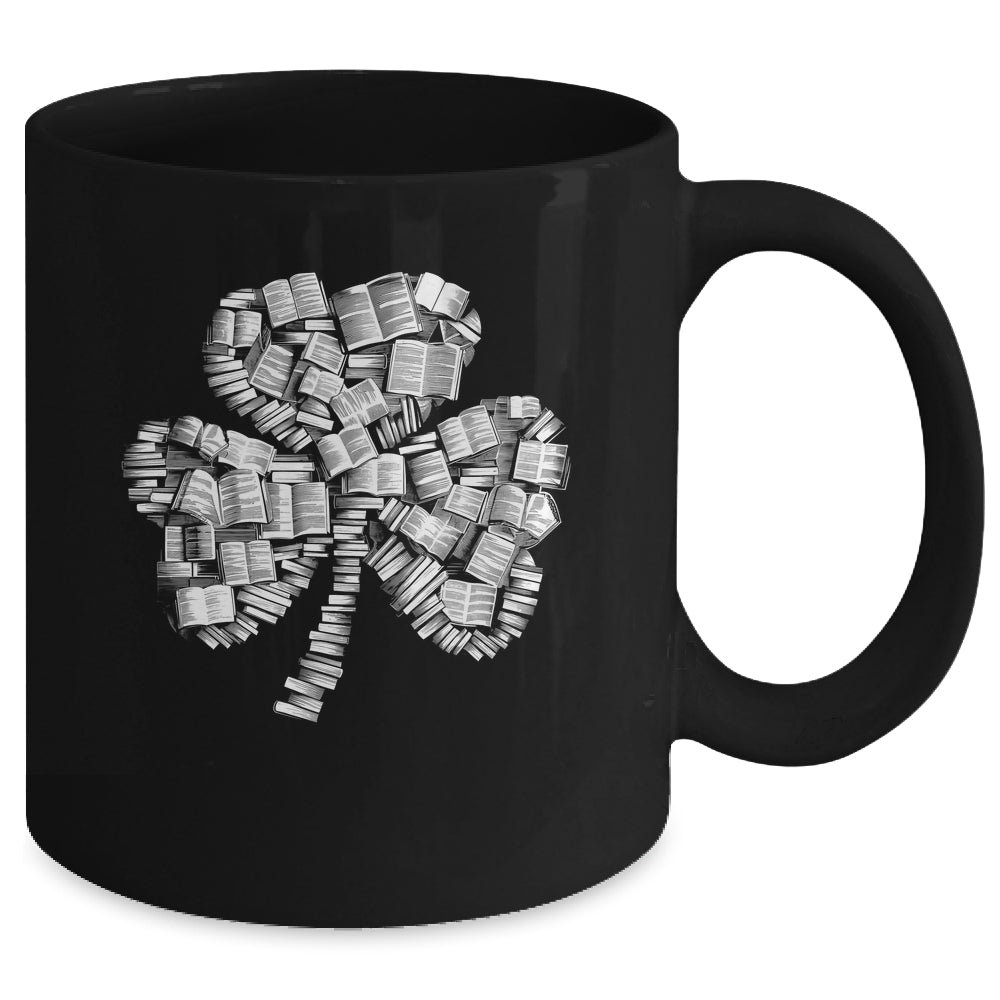 Shamrock Books Green St. Patrick's Day Bookworm Librarian Mug | teecentury