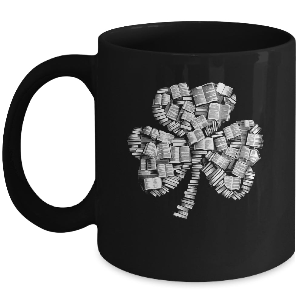 Shamrock Books Green St. Patrick's Day Bookworm Librarian Mug | teecentury