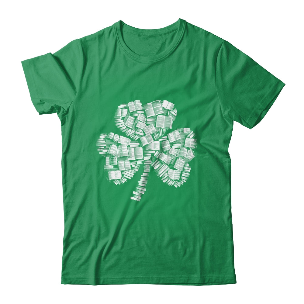Shamrock Books Green St. Patrick's Day Bookworm Librarian Shirt & Hoodie | teecentury
