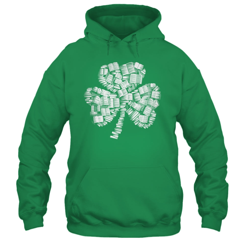 Shamrock Books Green St. Patrick's Day Bookworm Librarian Shirt & Hoodie | teecentury