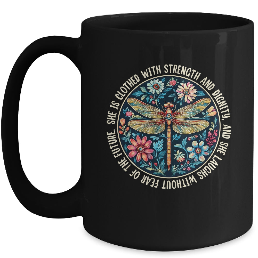 She Is Clothed With Strength Christian Bible Religious Faith Mug | teecentury