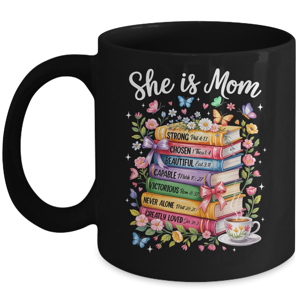 She Is Mom Christian Mama Bible Verse Mother's Day Women Mug | teecentury