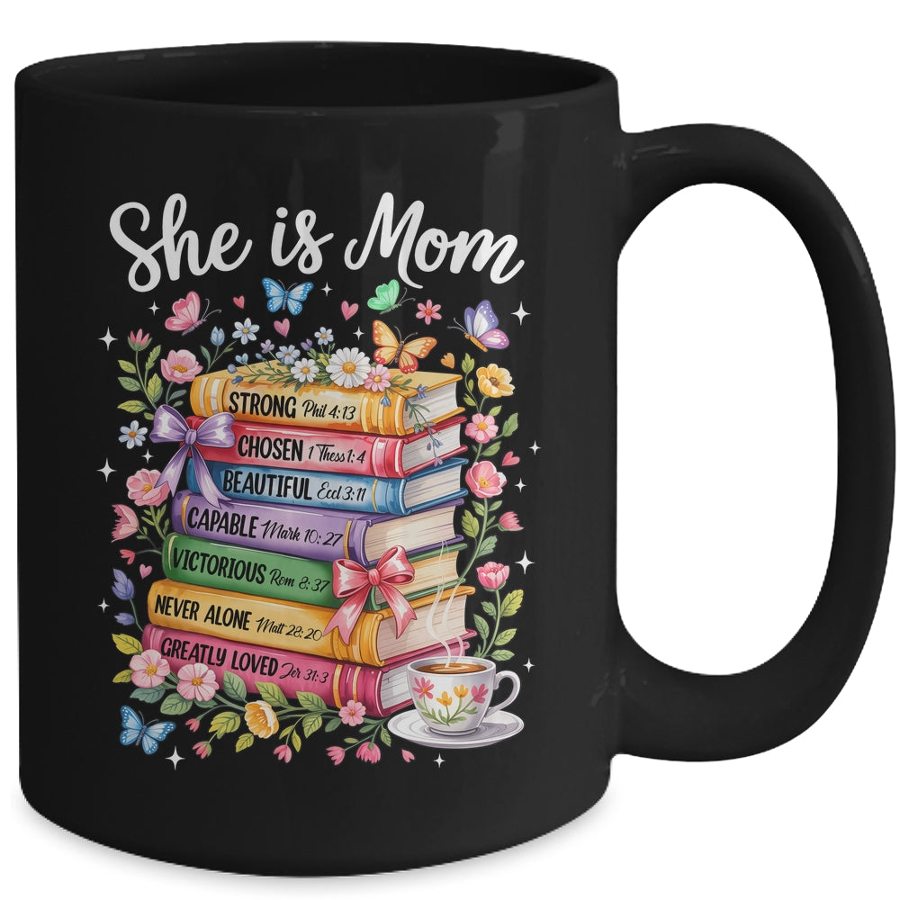 She Is Mom Christian Mama Bible Verse Mother's Day Women Mug | teecentury