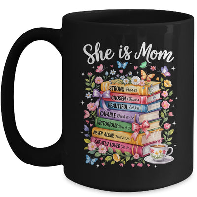 She Is Mom Christian Mama Bible Verse Mother's Day Women Mug | teecentury