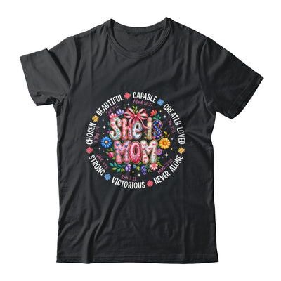 She Is Mom Christian Mom Coquette Faith Bible Mothers Day Shirt & Hoodie | teecentury