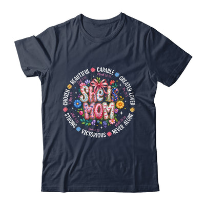 She Is Mom Christian Mom Coquette Faith Bible Mothers Day Shirt & Hoodie | teecentury