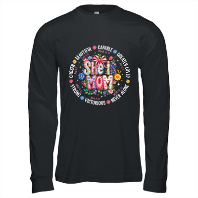 She Is Mom Christian Mom Coquette Faith Bible Mothers Day Shirt & Hoodie | teecentury