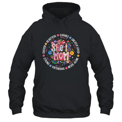 She Is Mom Christian Mom Coquette Faith Bible Mothers Day Shirt & Hoodie | teecentury