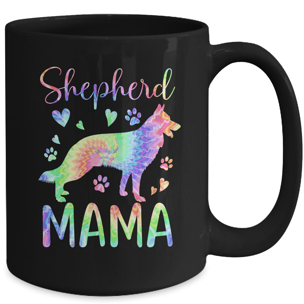 Shepherd Mama Colorful Tie Dye German Shepherd Dog Mom Mug | teecentury