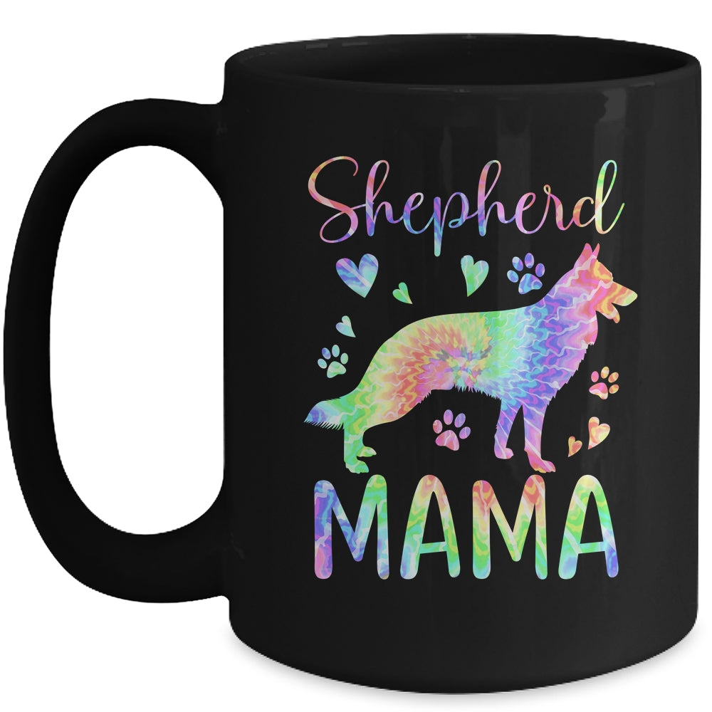 Shepherd Mama Colorful Tie Dye German Shepherd Dog Mom Mug | teecentury