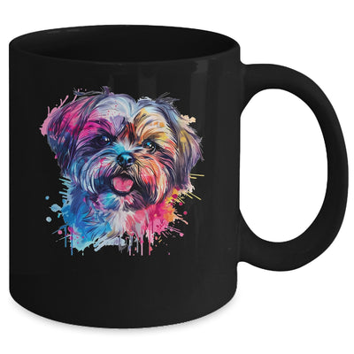 Shih Tzu Mom Lover Puppy Dog Watercolor Tie Dye Painting Mug | teecentury