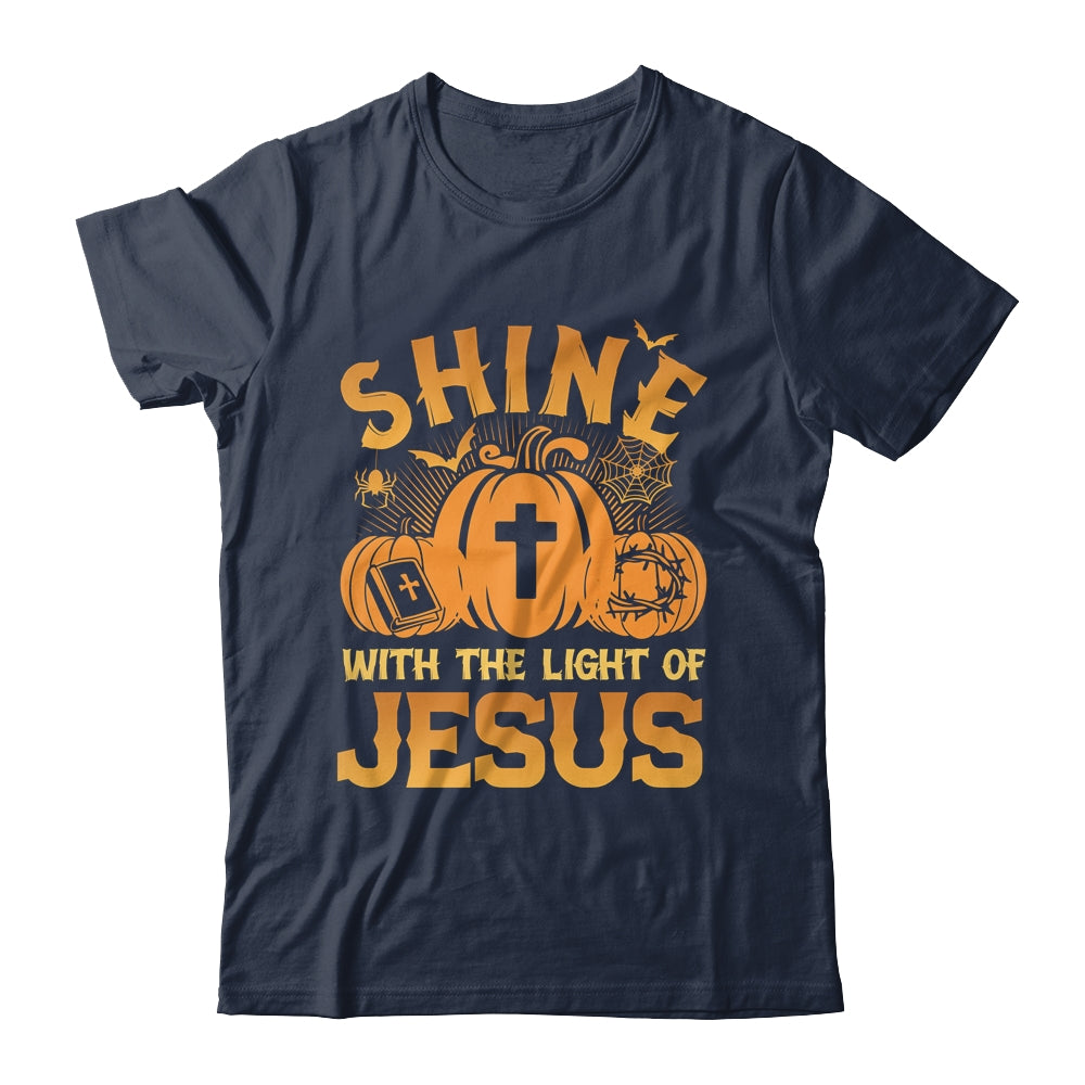 Shine With The Light Of Jesus Christian Halloween Pumpkin Shirt & Hoodie | teecentury