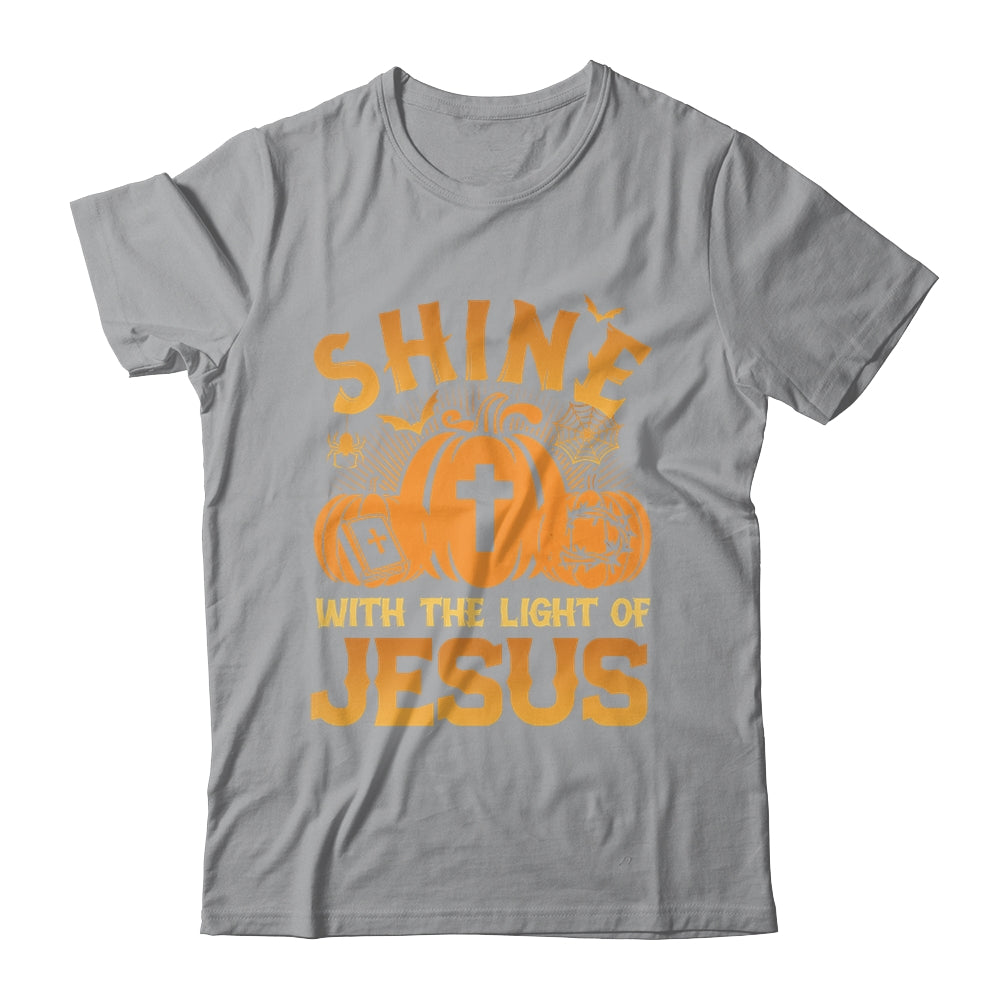 Shine With The Light Of Jesus Christian Halloween Pumpkin Shirt & Hoodie | teecentury