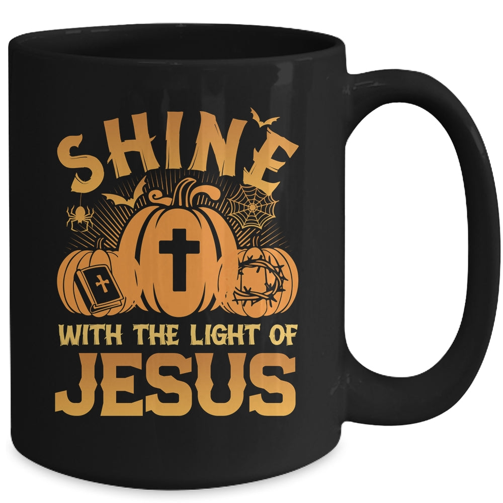 Shine With The Light Of Jesus Christian Halloween Pumpkin Mug | teecentury
