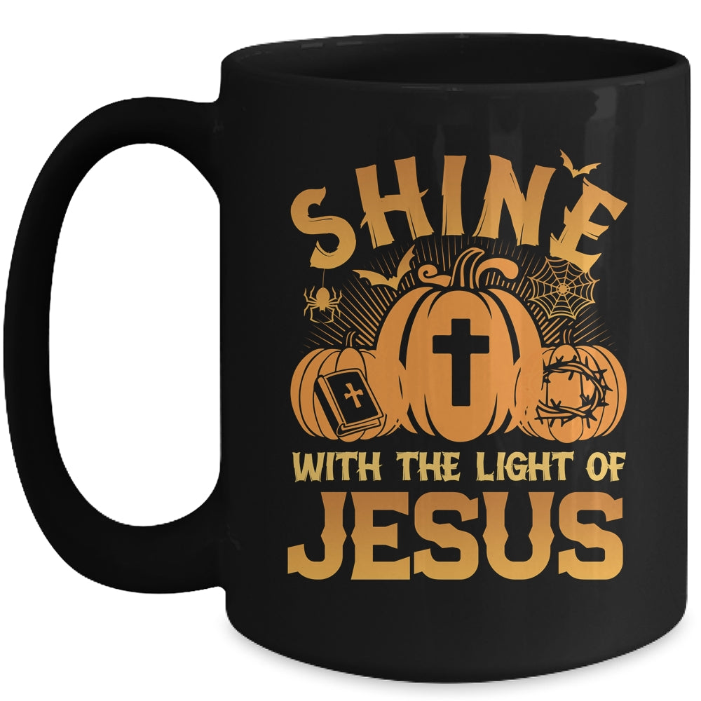 Shine With The Light Of Jesus Christian Halloween Pumpkin Mug | teecentury