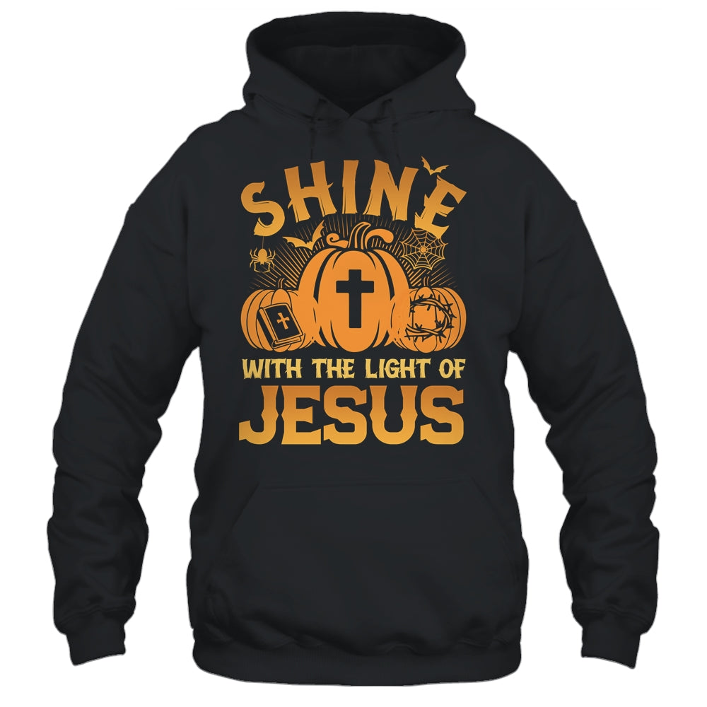 Shine With The Light Of Jesus Christian Halloween Pumpkin Shirt & Hoodie | teecentury