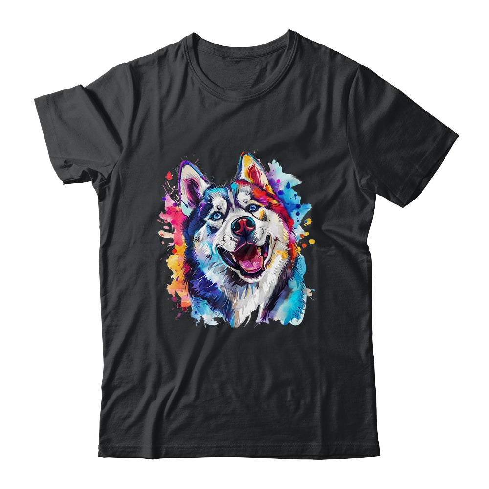 Siberian Husky Mom Lover Puppy Dog Watercolor Tie Dye Painting Shirt & Tank Top | teecentury