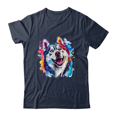 Siberian Husky Mom Lover Puppy Dog Watercolor Tie Dye Painting Shirt & Tank Top | teecentury