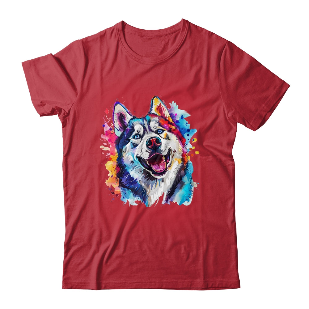 Siberian Husky Mom Lover Puppy Dog Watercolor Tie Dye Painting Shirt & Tank Top | teecentury