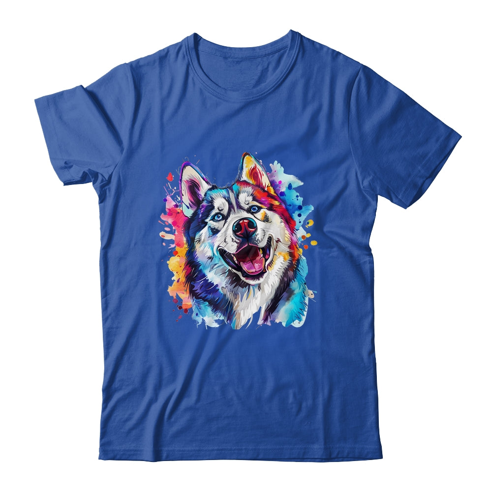 Siberian Husky Mom Lover Puppy Dog Watercolor Tie Dye Painting Shirt & Tank Top | teecentury