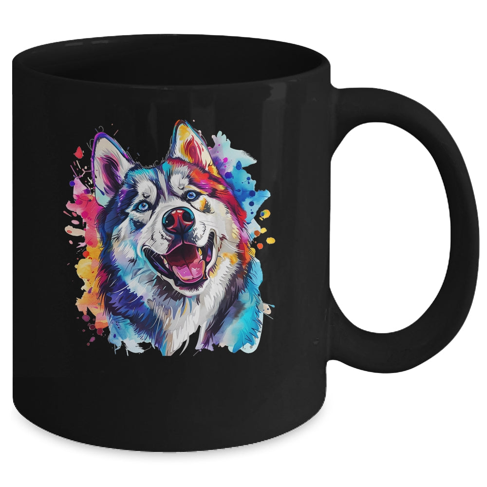 Siberian Husky Mom Lover Puppy Dog Watercolor Tie Dye Painting Mug | teecentury