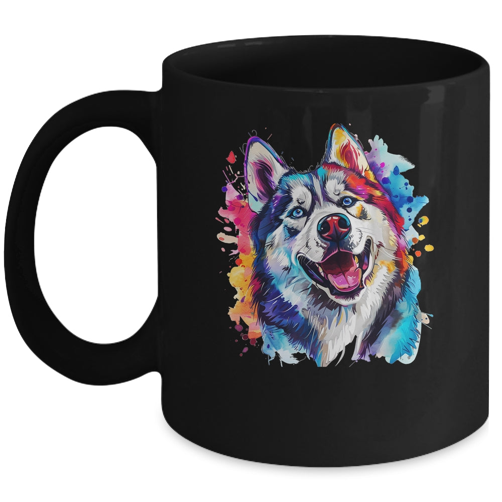 Siberian Husky Mom Lover Puppy Dog Watercolor Tie Dye Painting Mug | teecentury