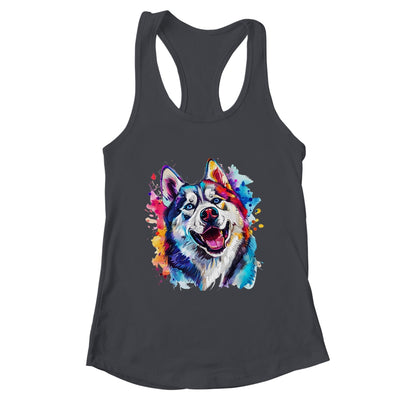Siberian Husky Mom Lover Puppy Dog Watercolor Tie Dye Painting Shirt & Tank Top | teecentury