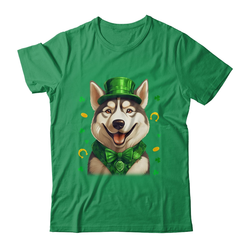 Siberian Husky St Patricks Day Leprechaun Shamrock Irish Shirt & Hoodie | teecentury