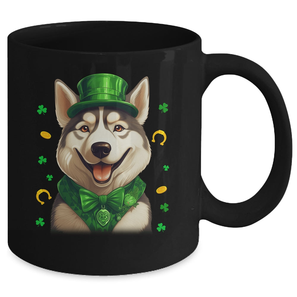 Siberian Husky St Patricks Day Leprechaun Shamrock Irish Mug | teecentury