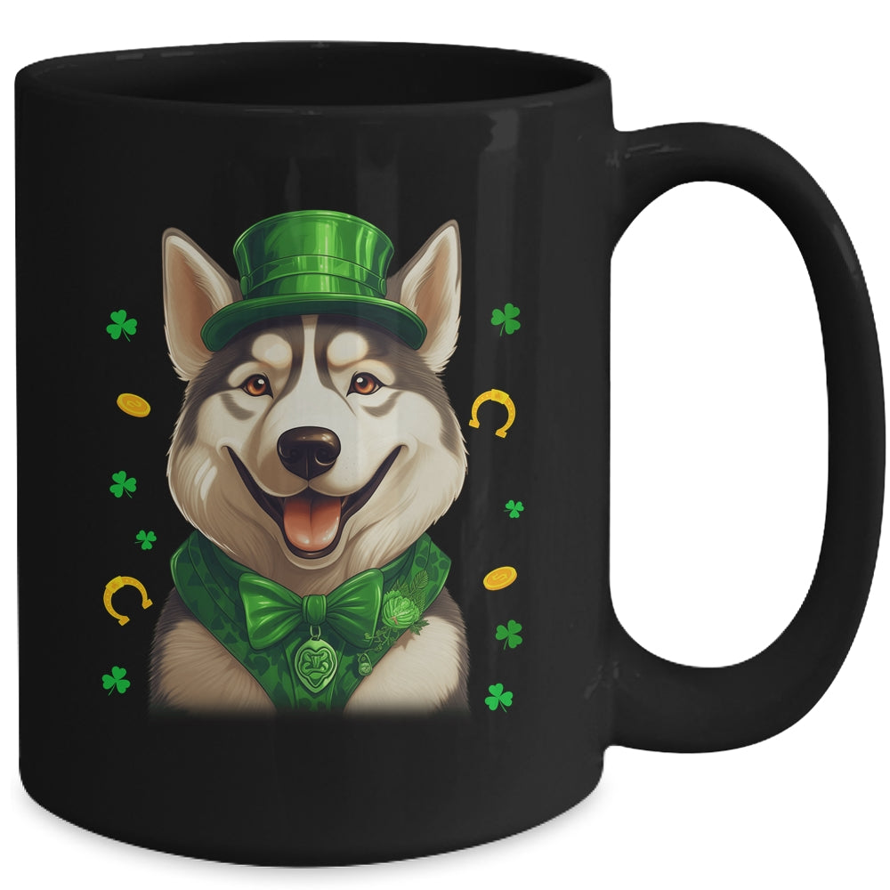 Siberian Husky St Patricks Day Leprechaun Shamrock Irish Mug | teecentury