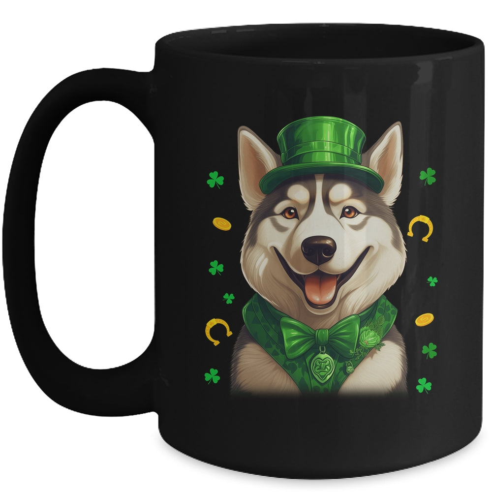 Siberian Husky St Patricks Day Leprechaun Shamrock Irish Mug | teecentury
