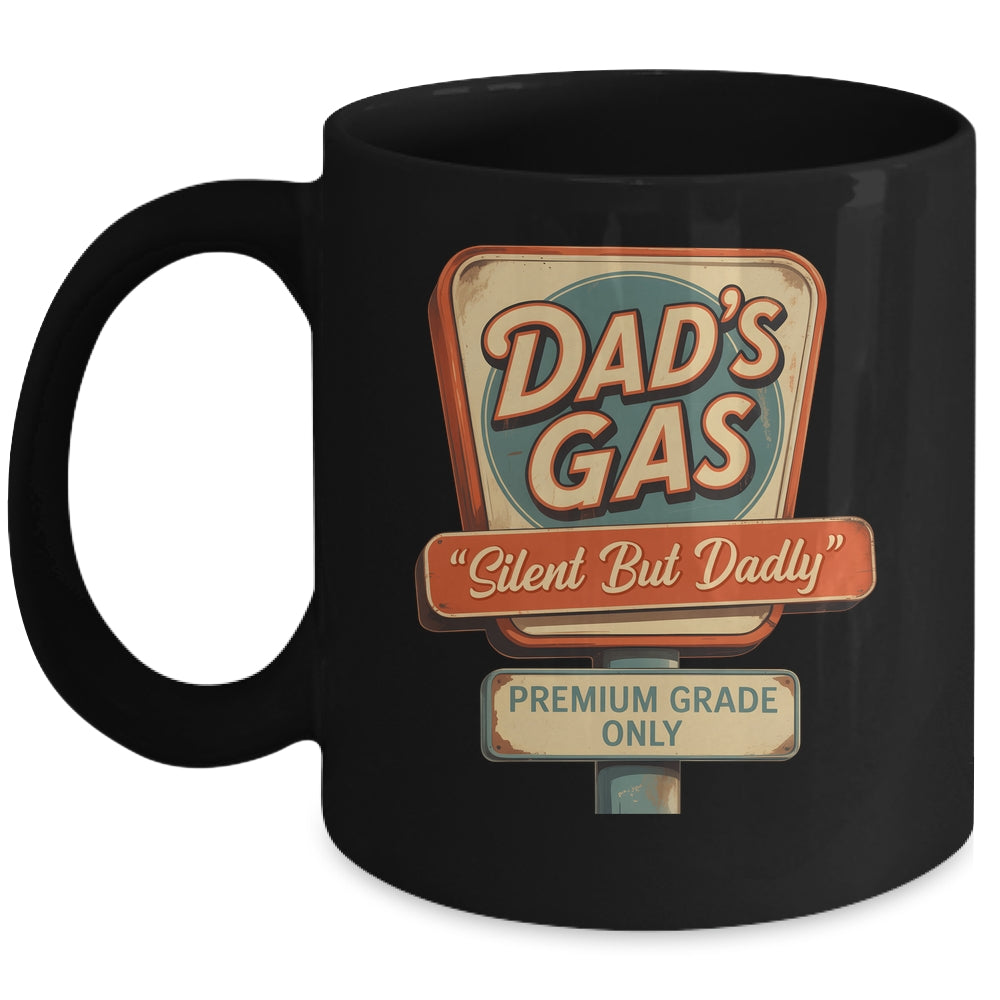 Silent But Dadly Funny Father's Day Fart Dad Farting Vintage Mug | teecentury