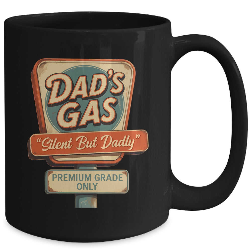 Silent But Dadly Funny Father's Day Fart Dad Farting Vintage Mug | teecentury