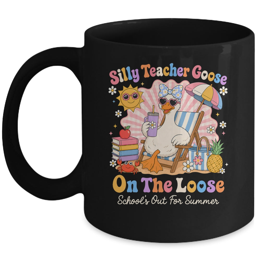 Silly Teacher Goose On The Loose Last Day Of School Summer Mug | teecentury