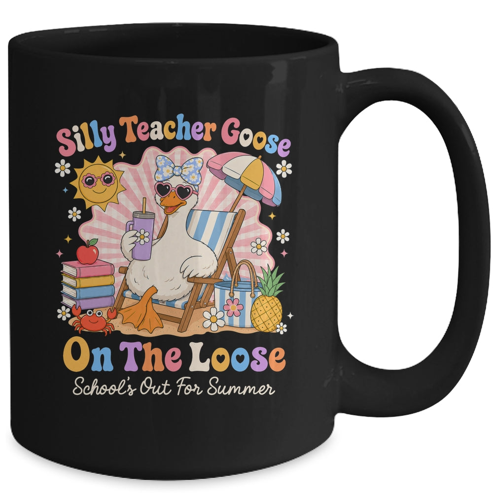 Silly Teacher Goose On The Loose Last Day Of School Summer Mug | teecentury