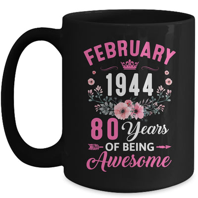 Since 1944 80 Years Old February 80th Birthday Women Mug | teecentury