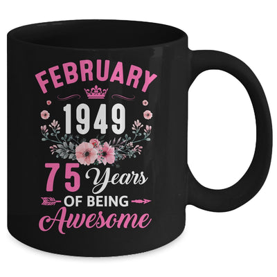 Since 1949 75 Years Old February 75th Birthday Women Mug | teecentury