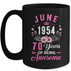 Since 1954 70 Years Old June 70th Birthday Women Mug | teecentury